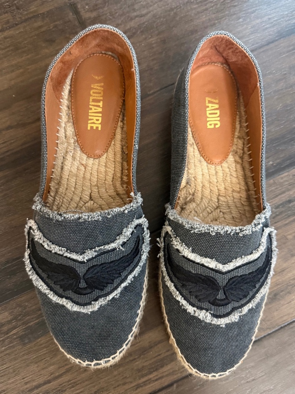 ZADIG & VOLTAIRE Amazing Embroidered Canvas Espadrille Loafers Sz 40 NEW $400!!